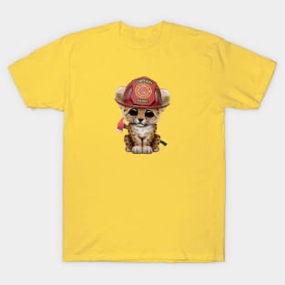 Cute Leopard Cub Firefighter T-Shirt